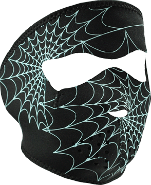 Glow in the Dark Spider Webs Neoprene Face Mask
